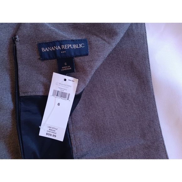NWT Banana Republic Pockets Pencil Business Office Brown Gray Skirt 6 Small Med - Picture 11 of 12
